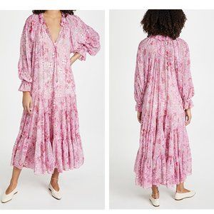 Free People Feeling Groovy Maxi Dress in Summertime Pink - XL